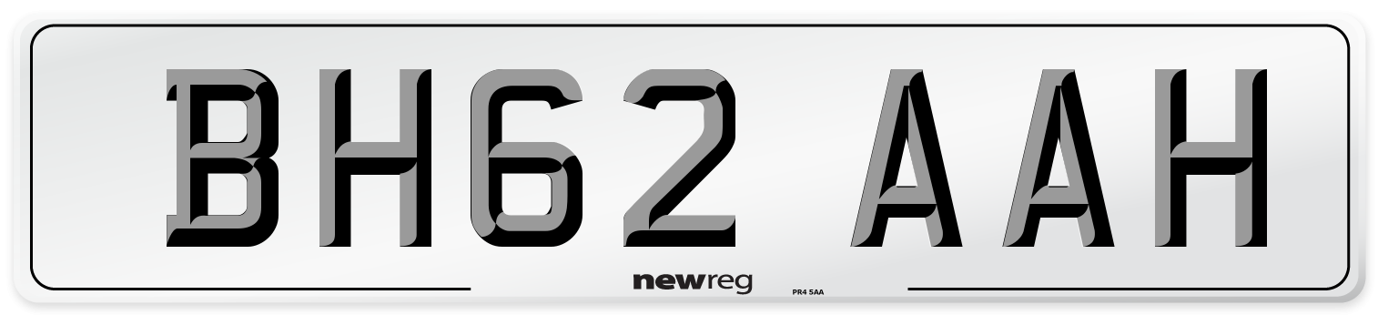 BH62 AAH Number Plate from New Reg